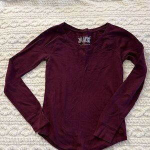 PINK Victoria's Secret Rich Maroon Long Sleeve Top